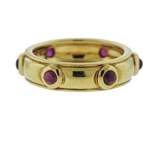 Tiffany &amp; Co 18K Gold Ruby Band Ring