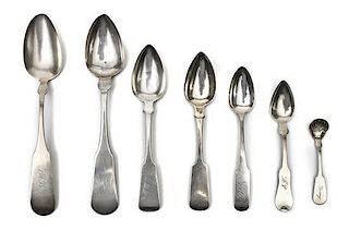 A Group of American Silver Spoons, Various Makers, 19th Century,
