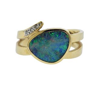 Fortunoff 14K Gold Diamond Opal Ring