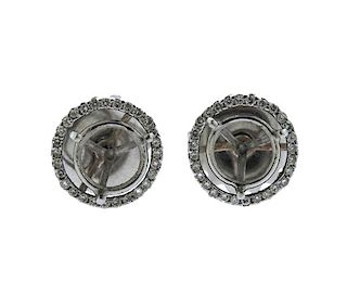 Platinum Diamond Earring Mountings 