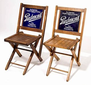 PIEDMONT CIGARETTE ADVERTISING FOLDING CHAIRS, LOT OF TWO