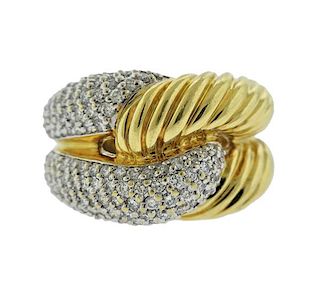 David Yurman 18K Gold Diamond Infinity Knot Ring