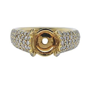 18K Gold Diamond Engagement Ring Mounting
