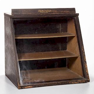 REMINGTON WOODEN COUNTER- TOP KNIFE DISPLAY CASE