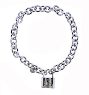 Tiffany &amp; Co 1837 Sterling Silver Padlock Charm Bracelet