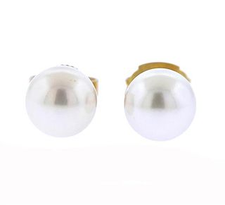 Mikimoto 18K Gold Pearl Stud Earrings