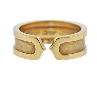 Cartier Double C 18K Gold Band Ring