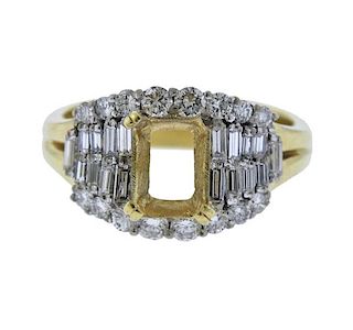 18K Gold Diamond Diamond Ring Mounting 