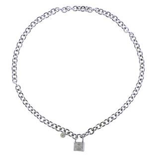 Tiffany &amp; Co 1837 Sterling Silver Padlock Charm Necklace