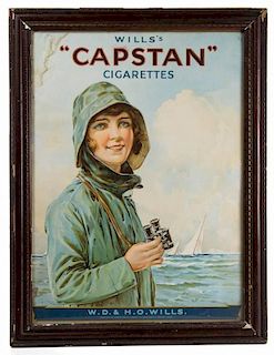 WILLS'S CAPSTAN CIGARETTES PAPER ADVERTISING SIGN