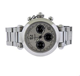 Cartier Pasha De Cartier Steel Chronograph Automatic Watch 2412