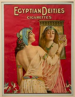EGYPTIAN DEITIES CIGARETTES PAPER ADVERTISING SIGN
