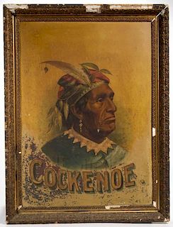 NATIVE AMERICAN ADVERTISING LITHOGRAPHED-TIN SIGN