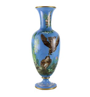 French Opaline Art Glass Vase