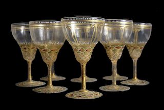 Venetian Gilt & Enamel Water Glasses