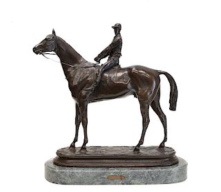 Bronze Sculpture of a Jockey after Alfred Barye