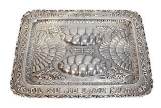 Thick Sterling Silver Challa Tray, Mexico
