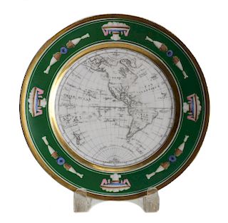 Early Porcelain Cartographic Plate
