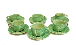 Dodie Thayer Lettuce Leaf Ware Cup & Saucers