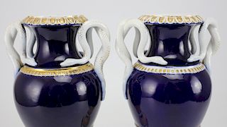 Pair Meissen Porcelain Urns