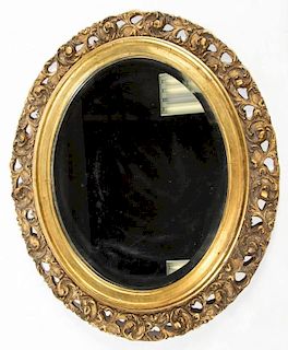 VICTORIAN GILT AND GESSO WALL MIRROR