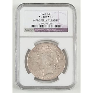 United States Peace Silver Dollar 1928, NGC AU Details