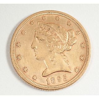 United States Liberty Head $5 Gold Coin 1895