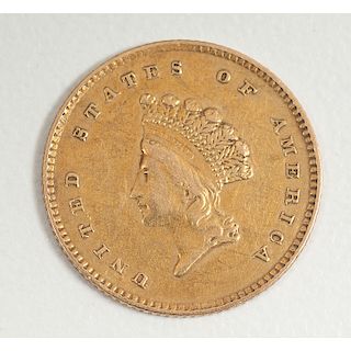 United States Indian Princess Head $1 Gold Coin 1854