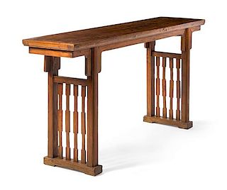 * A Chinese Hardwood Altar Table, Pingtou'an Height 33 3/4 x width 70 x depth 16 inches.