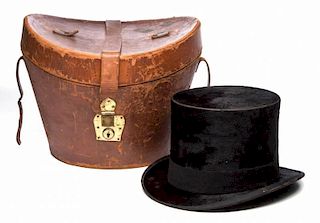 BEAVER SKIN TOP HAT AND CASE