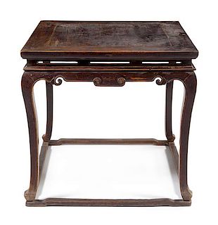 * A Chinese Hardwood Square Table, Gongzhuo Height 33 1/4 x width 35 x depth 35 inches.