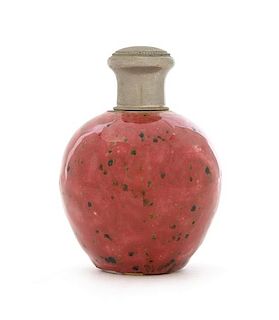 * A Chinese Peachbloom Glazed Porcelain Ovoid Jar Height 4 inches.