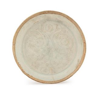 * A Chinese Qingbai Glazed Porcelain Dish Diameter 4 inches.
