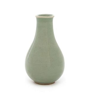 * A Small Chinese Celadon Glazed Porcelain Vase Height 4 1/4 inches.