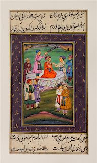 * An Indian Illustrated Manuscript Leaf 6 x 3 1/4 inches (image).