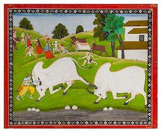 An Indian Miniature Painting 12 3/8 x 10 1/8 inches (image).