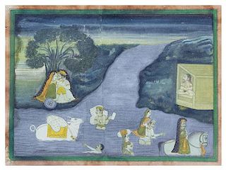 * An Indian Miniature Painting 6 1/2 x 9 inches (image).