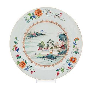 * A Large Chinese Export Famille Rose Porcelain Charger Diameter 14 inches.