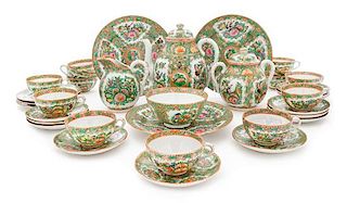 * A Set of Forty-One Chinese Export Rose Medallion Porcelain Tea Service Height of tallest 7 3/4 inches.