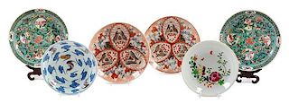 * Six Porcelain Plates Diameter of largest 9 1/4 inches.