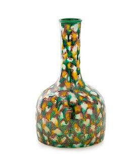 A Sancai Glazed Porcelain Mallet Vase Height 6 1/4 inches.