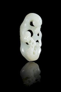 A White Jade Lingzhi Group Length 3 3/8 inches.