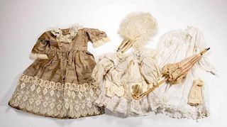 ASSORTED VINTAGE DOLL CLOTHING AND ACCESSORIES, LOT OF SEVEN