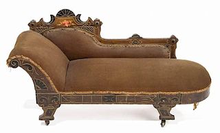 VICTORIAN POPLAR CHILD'S / DOLL FAINTING COUCH
