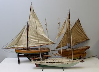 Lot of 3 Antique Ship Models.
