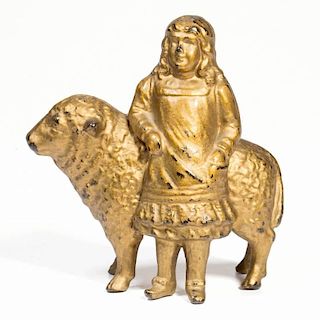 "MARY AND LITTLE LAMB" CAST-IRON PENNY BANK
