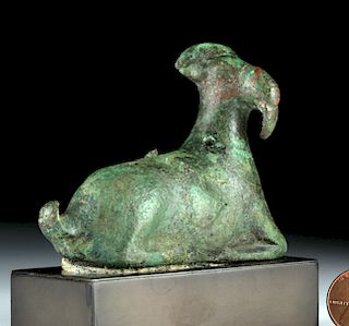 Greek Bronze Figure - Recumbent Goat