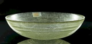 Roman Glass Dish w/ Wheel Cut Decorations