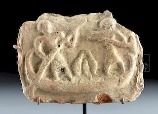 Mesopotamian Terracotta Plaque -  Boat Scene