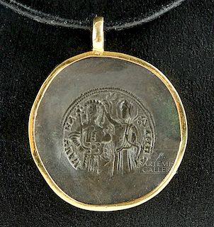 Byzantine Coin / 18K Gold Pendant  - 5.1 g